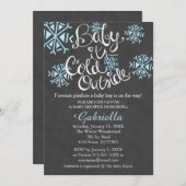 ベビーそれは冷たい外の男の赤ちゃんのシャワーの招待状です 招待状 (正面/裏面)