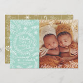 ベビーそれは冷たい外の真新しい休日の写真カードです シーズンカード (正面/裏面)