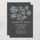 ベビーそれは冷たい外の誕生日の招待状です 招待状 (正面/裏面)