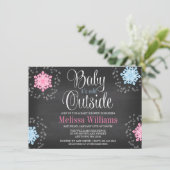 ベビーそれは冷たい外の雪片のベビーシャワーです 招待状 (スタンド正面)