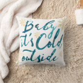 ベビーそれは冷たい外側のシックで青い水彩画の原稿です クッション (ブランケット)