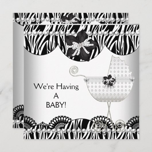 ベビーだ！白黒ゼブラ 案内状 (正面/裏面)