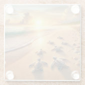 ベビーで海に向かうビーチ ガラスコースター (裏面)