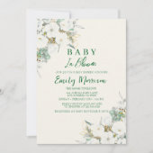 ベビーで開花と陽気な花I赤ちゃんシャワー 招待状 (正面)