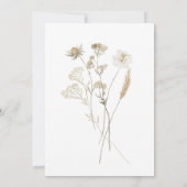 ベビーで開花ニュートラルワイルドフラワーベビーシャワー 招待状 (裏面)