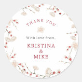 ベビーで開花ベビーシャワーありがとう ラウンドシール (正面)
