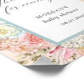 ベビーで開花ボヘミアンベビーシャワーありがとうごサイン ポスター (角)