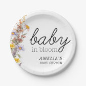 ベビーで開花ワイルドフラワーベビーエレガントシャワー ペーパープレート (正面)