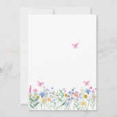 ベビーで開花ワイルドフラワー蝶ベイビーシャワー 招待状 (裏面)