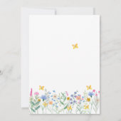 ベビーで開花ワイルドフラワー蝶ベイビーシャワー 招待状 (裏面)
