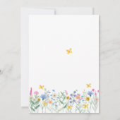 ベビーで開花ワイルドフラワー蝶ベイビーシャワー 招待状 (裏面)