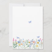 ベビーで開花ワイルドフラワー蝶ベイビーシャワー 招待状 (裏面)