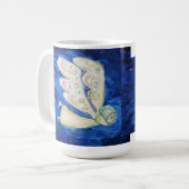 ベビーとガーディアンジェル絵画アートのマグカップ コーヒーマグカップ (正面左)