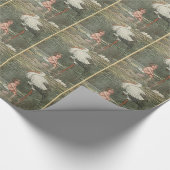 ベビーとコウノトリヴィンテージレトロ幼少期おとぎ話 ラッピングペーパー (角)