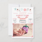 ベビーとスケッチ- 3x5Birthの発表 案内状 (正面)