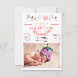 ベビーとスケッチ- 3x5Birthの発表 案内状