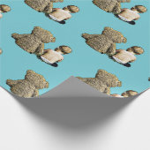 ベビーとテディベアのギフトラップ ラッピングペーパー (角)