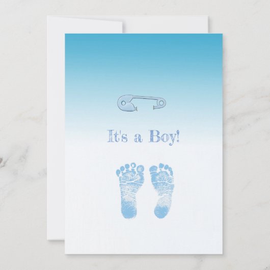 ベビーとテディベアボーイズ赤ちゃんシャワー招待状 招待状 (裏面)