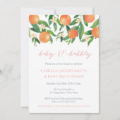 ベビーとバブーブリーブランチ女の子のための赤ちゃんシャワー 招待状 (正面)