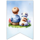 ベビーとブルドッグパピー男の子の赤ちゃんシャワー バンティングフラッグ (第3の旗)