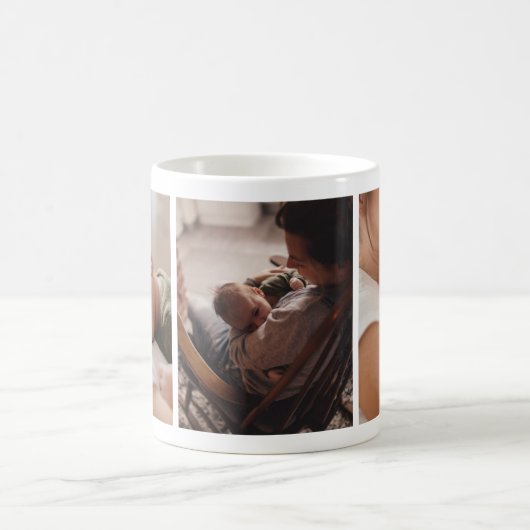 ベビーとマザ生まれたばかりのーフォトコラージュマグ コーヒーマグカップ (中央)