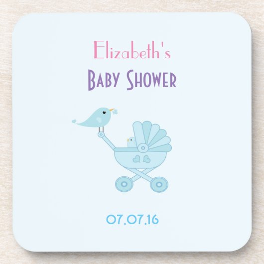 ベビーとママのブルーバードベビーシャワー コースター (正面)