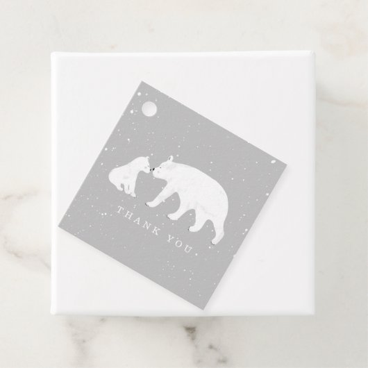 ベビーとママポーラベアウィンターグレーベビーシャワー フェイバータグ (インサイチュ)