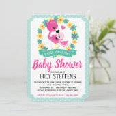 ベビーとモマフラミンゴベビーシャワー招待状 招待状 (スタンド正面)