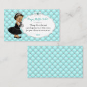 ベビーと会社ティール（緑がかった色）ブルーおむつラッフルチケット エンクロージャーカード (正面/裏面)