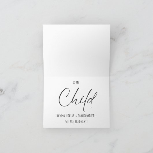 ベビーと妊娠告知カードを祖母に サンキューカード (内部)