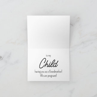 ベビーと妊娠告知カードを祖母に 招待状