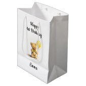 ベビーと子供は贈り物に包まれ、クマはぐるりと覆われた。 ミディアムペーパーバッグ (正面アングル)