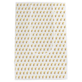 ベビーと子供は贈り物に包まれ、クマはぐるりと覆われた。 ミディアムペーパーバッグ (裏面)