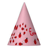 ベビーと子供、かわいいレディバグパーソナライズされた、 パーティーハット (左)