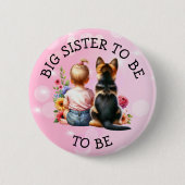 ベビーと子犬の姉は赤ちゃんシャワー 缶バッジ (正面)