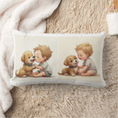 ベビーと子犬の装飾用クッション ランバークッション (ブランケット)
