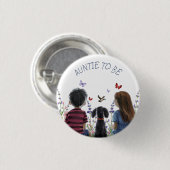 ベビーと子犬の赤ちゃんシャワーアウンティ 缶バッジ (正面&裏面)