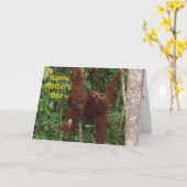 ベビーと母の幸せな母の日 カード (黄色い花)