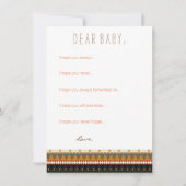 ベビーと無料の赤ちゃんシャワーのご希望 招待状 (裏面)