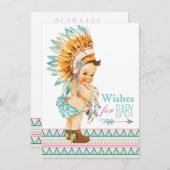 ベビーと無料の赤ちゃんシャワーのご希望 招待状 (正面/裏面)