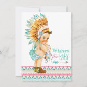 ベビーと無料の赤ちゃんシャワーのご希望 招待状 (正面)