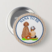 ベビーと犬の野球赤ちゃんシャワーナナする 缶バッジ (正面&裏面)
