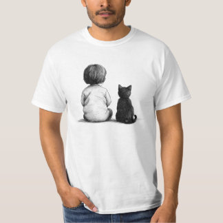 ベビーと猫が一緒に Tシャツ