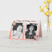 ベビーと現在の写真コーラル誕生日カード カード (黄色い花)