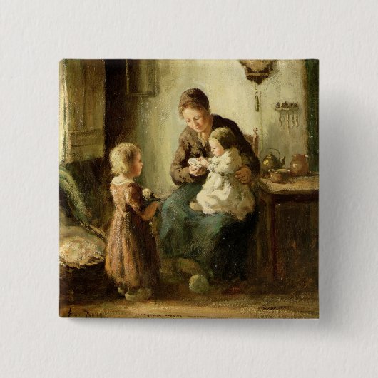 ベビーと遊びます、19世紀 缶バッジ (正面)