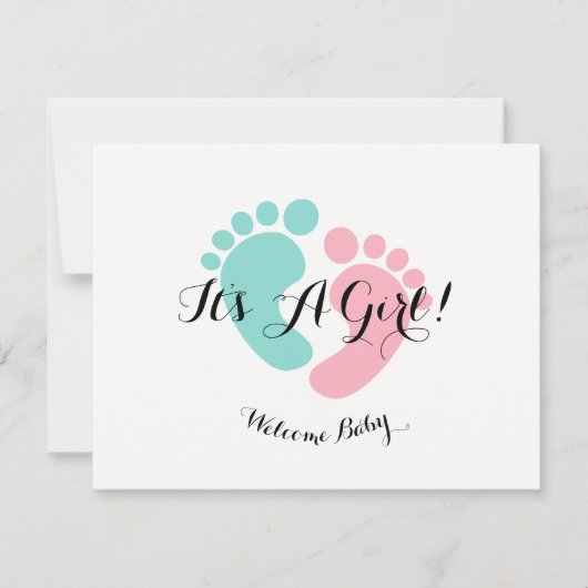 ベビーとCOピンクのベビーが赤ちゃんのシャワーパーティーを明らかにする 招待状 (正面)