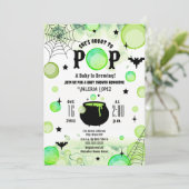 ベビーにポップ・アートのはハロウィーンの赤ちゃんシャワーを醸造している 招待状 (スタンド正面)