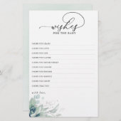 ベビーに恵まれた緑の赤ちゃんシャワーの願い (正面/裏面)