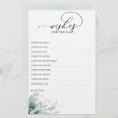 ベビーに恵まれた緑の赤ちゃんシャワーの願い (正面/裏面)