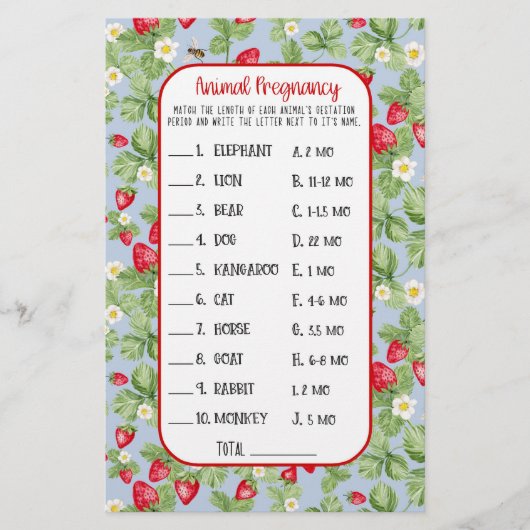 ベビーに蜂いちご動物シャワーゲームガール チラシ (正面)